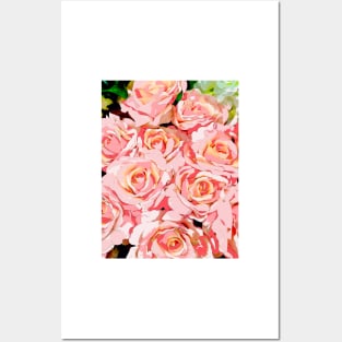 ROSES PINK AND SHABBY CHIC VINTAGE Posters and Art